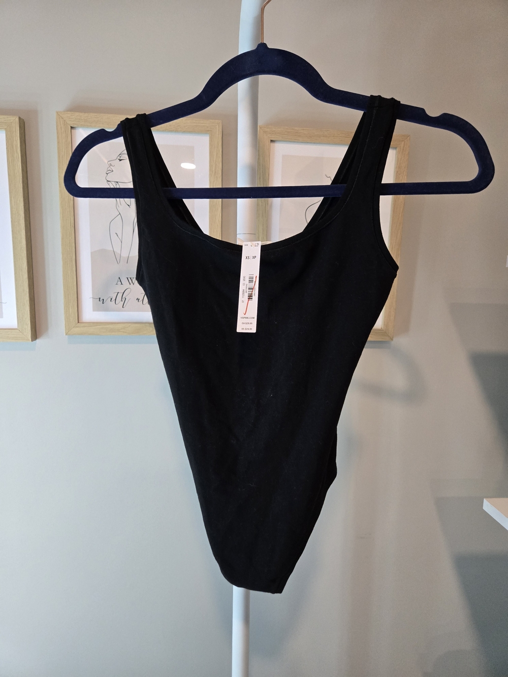 PINK Victoria's Secret Black Tank Bodysuit